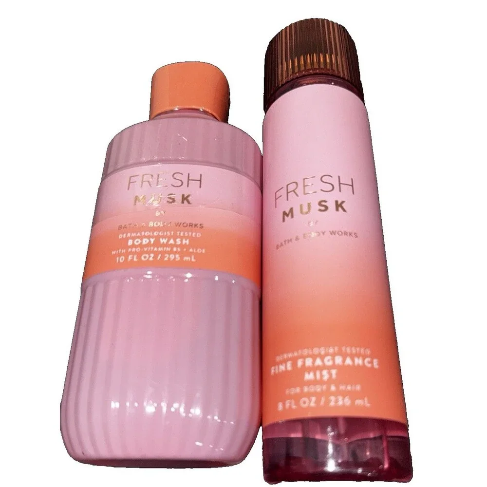 Bath & Body Works Fresh Musk Fine Fragrance Mist & Body Wash - 2 Piece